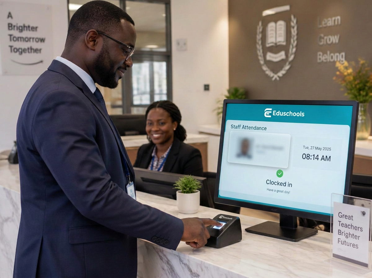 Staff biometric clock-in